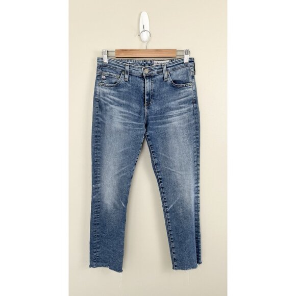 AG Adriano‎ Goldschmied Women Prima Ankle Raw Edge Cuff Light Wash 28R Cigarette - Picture 1 of 12